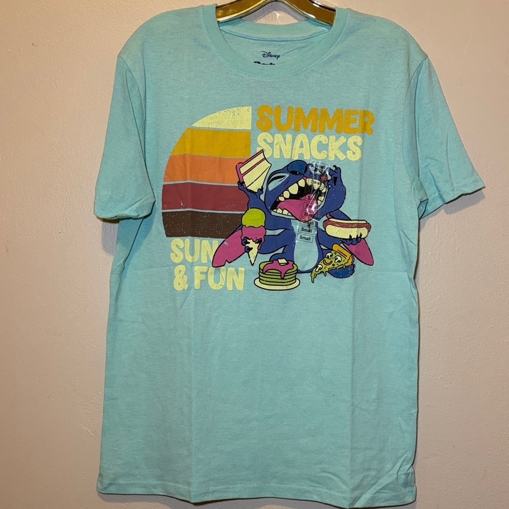 Disney Blue Stitch Summer Snacks Tee